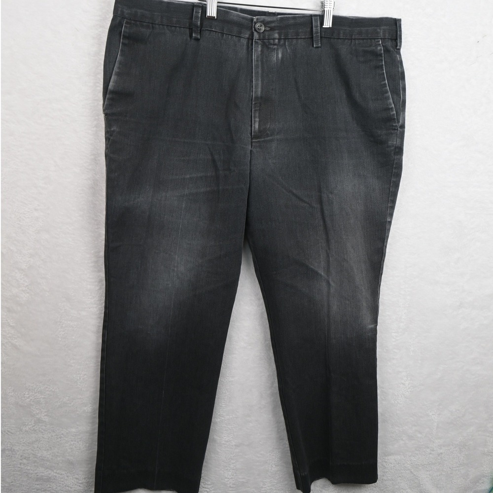 Dockers D2 Straight Fit Pants Mens 42x30 Black Faded Cotton Blend Chino